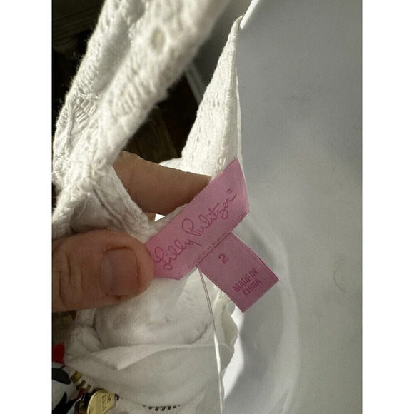 Lilly Pulitzer Size 2 White Annabelle Halter Tank Top Cute - Picture 5 of 7